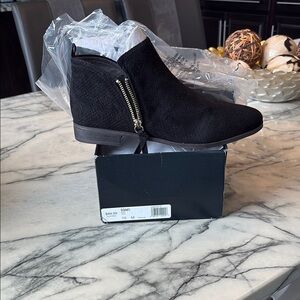 Dr. Scholl's Black Ankle Booties with Wedge Heel